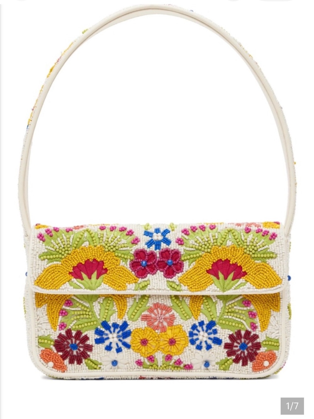 STAUD beaded floral Tommy bag garden party